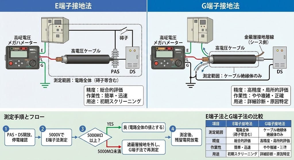 高圧絶縁抵抗測定方法 E端子 G端子