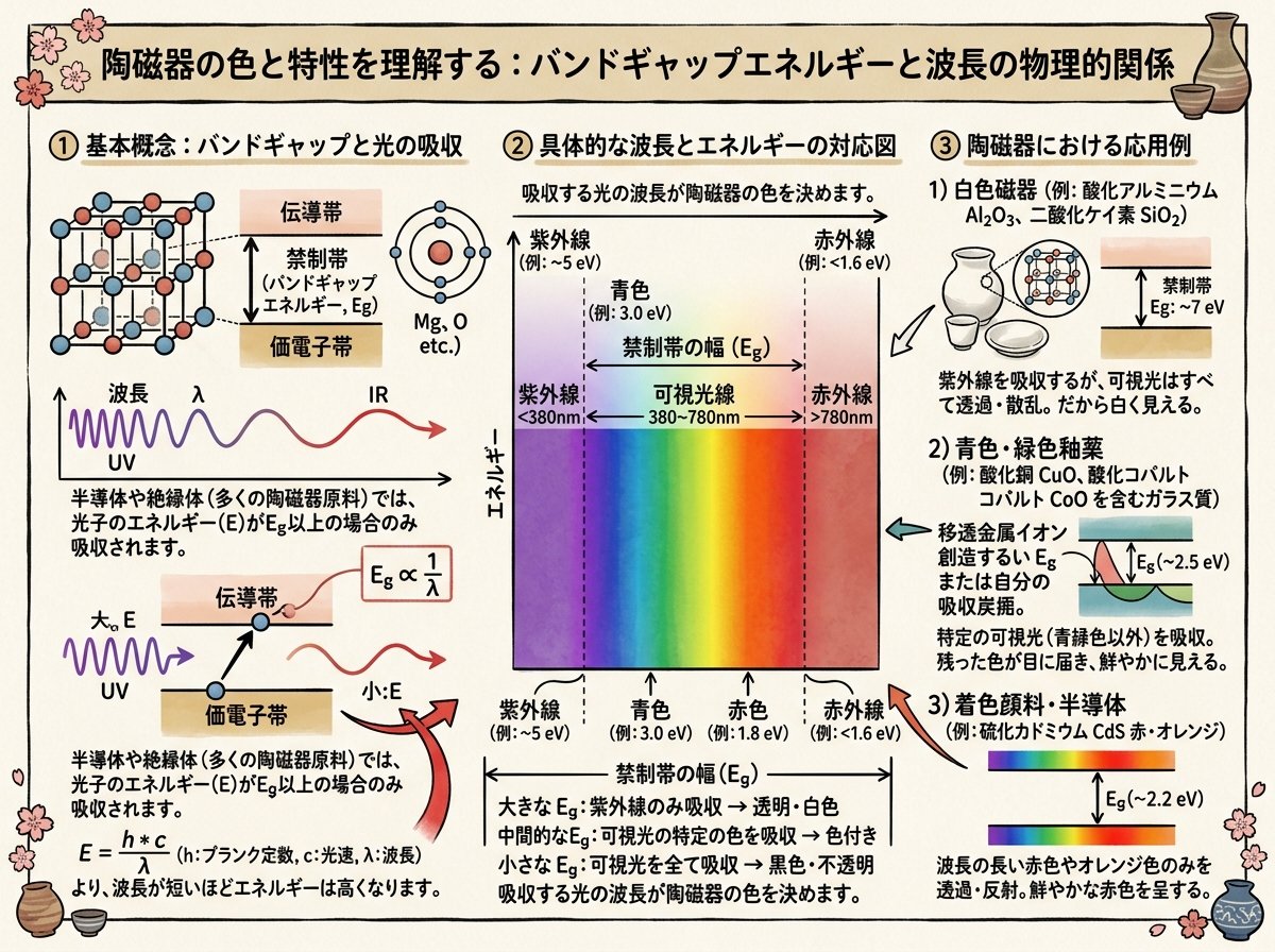 バンドギャップエネルギーと波長の物理的関係