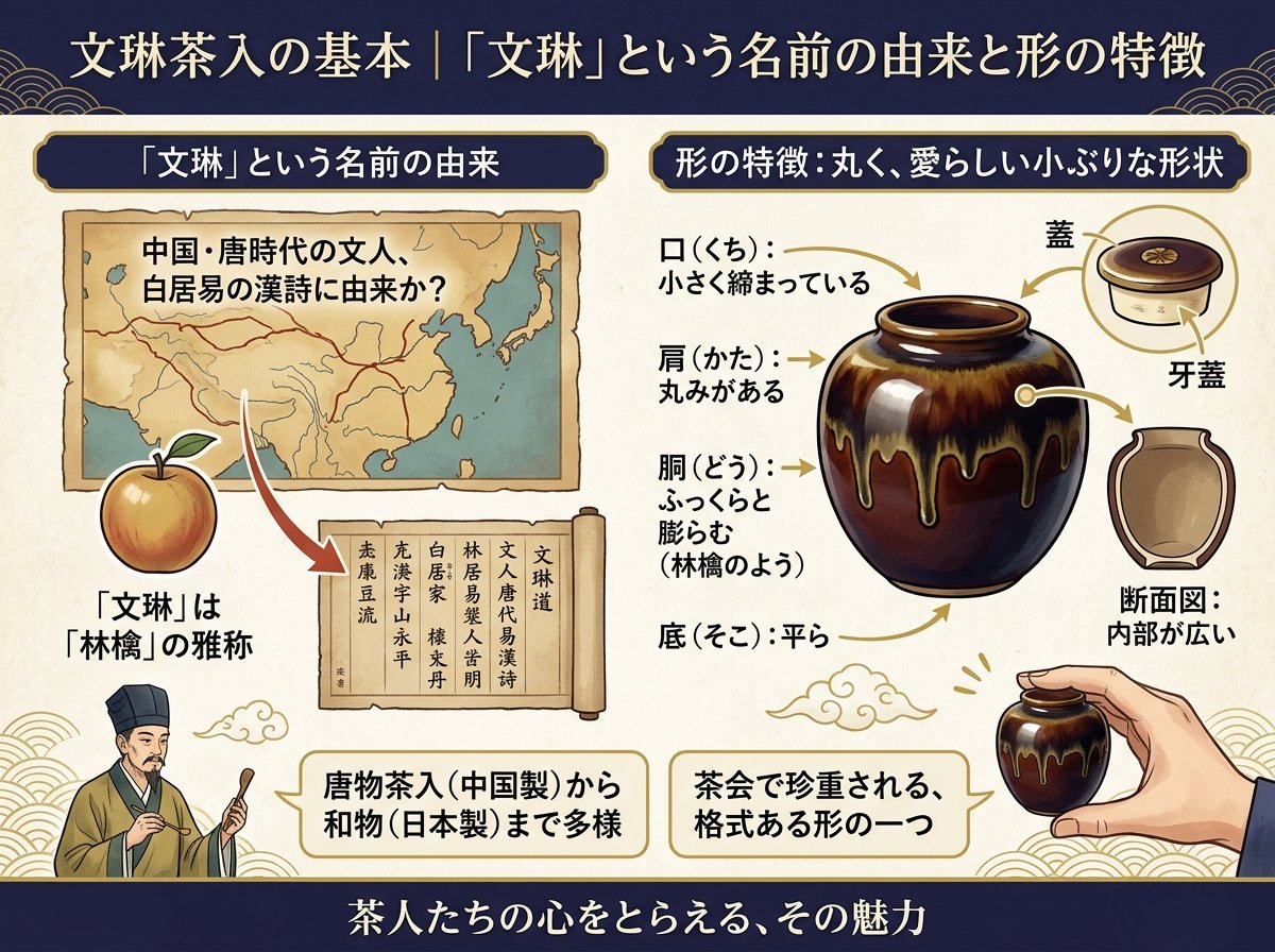 文琳茶入の基本｜「文琳」という名前の由来と形の特徴