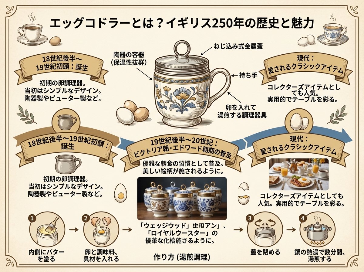 エッグコドラーとはどんな陶器か？イギリスと250年の歴史