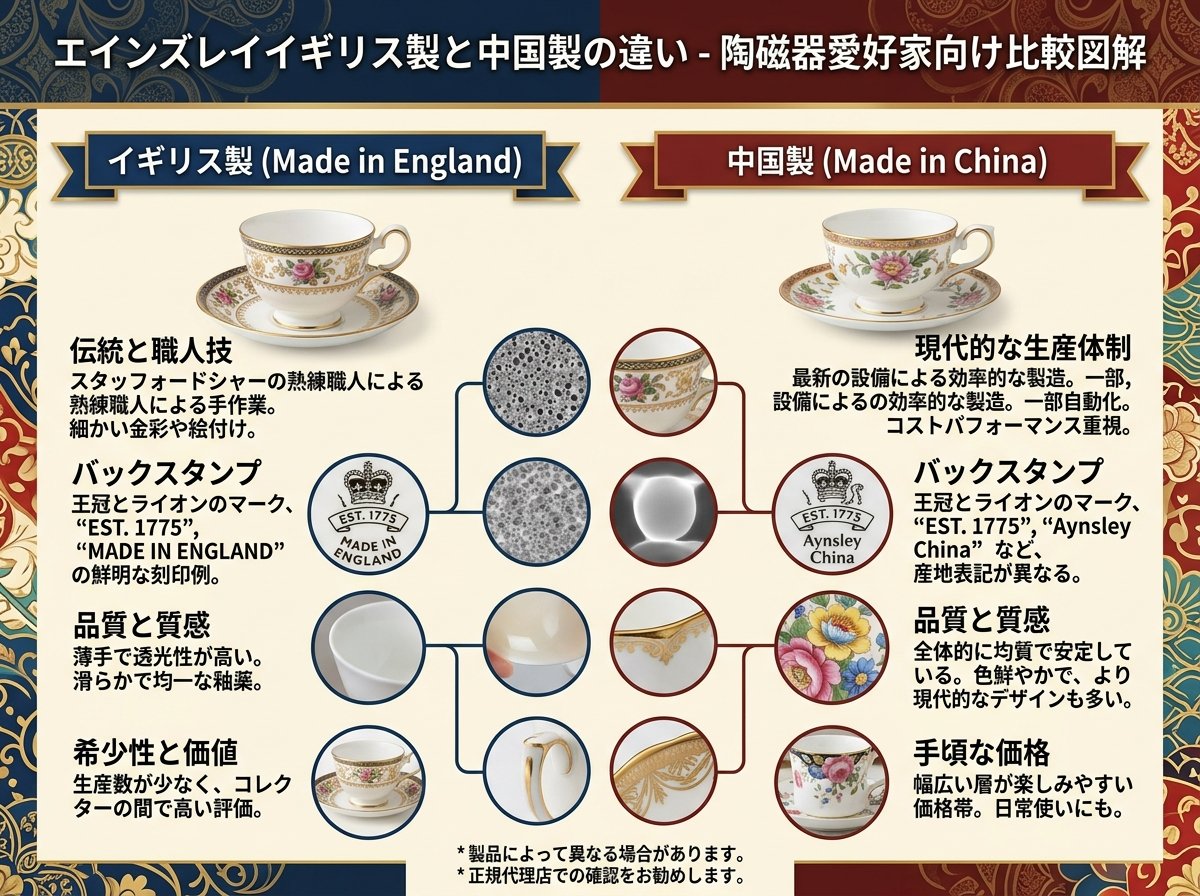 エインズレイイギリス製と中国製の違い