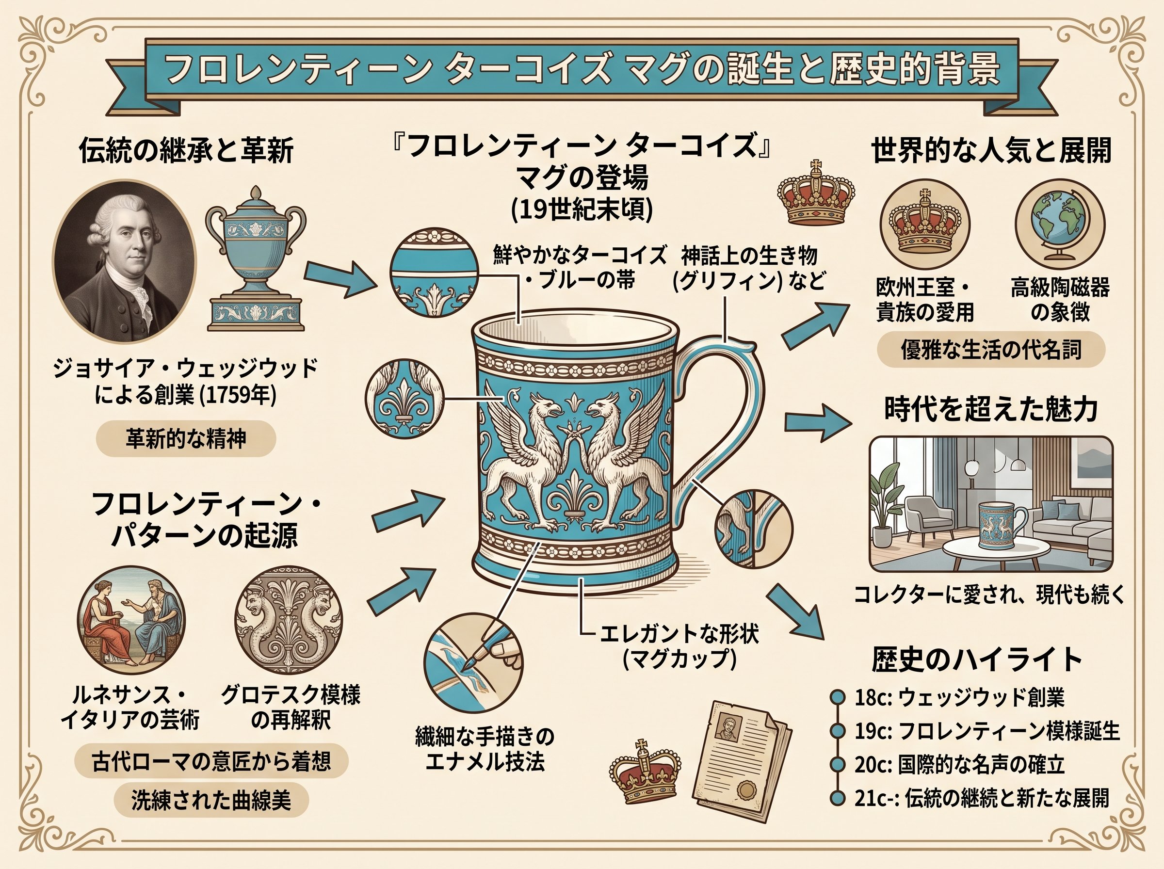フロレンティーン ターコイズ マグの誕生と歴史的背景