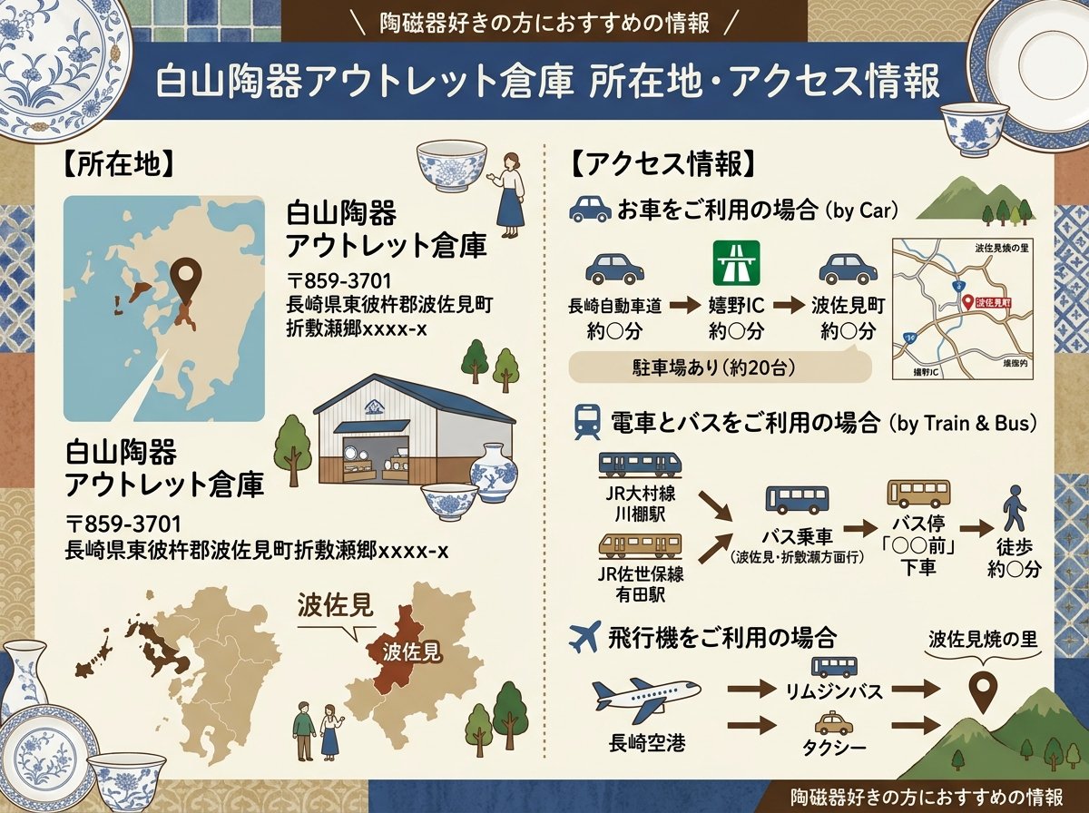 白山陶器アウトレット倉庫の所在地とアクセス情報