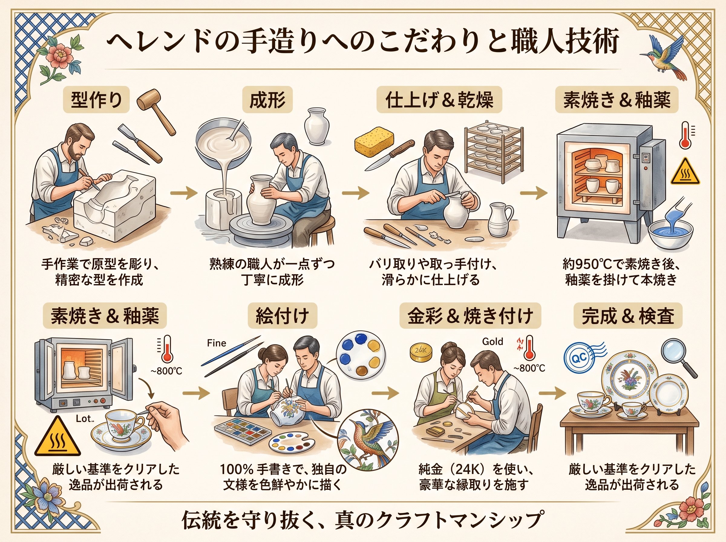 ヘレンドの手造りへのこだわりと職人技術
