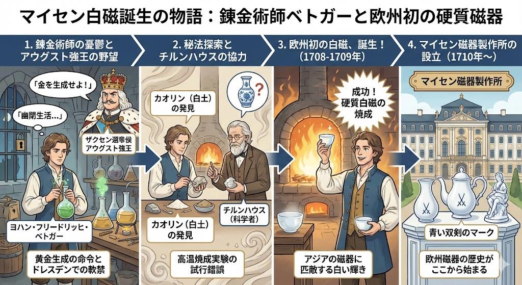 ヨハン・フリードリッヒ・ベトガーとマイセン白磁誕生