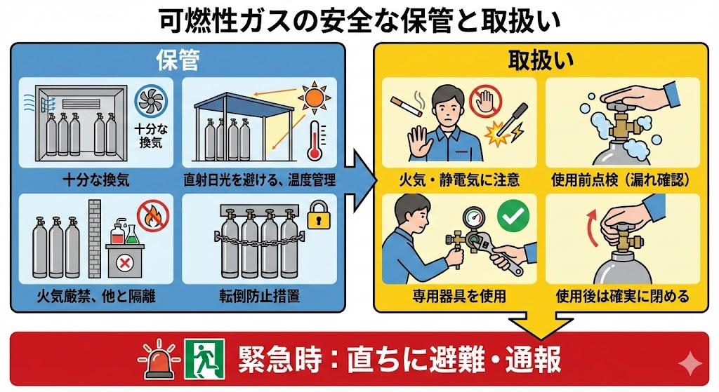 可燃性ガスの安全な保管と取扱い