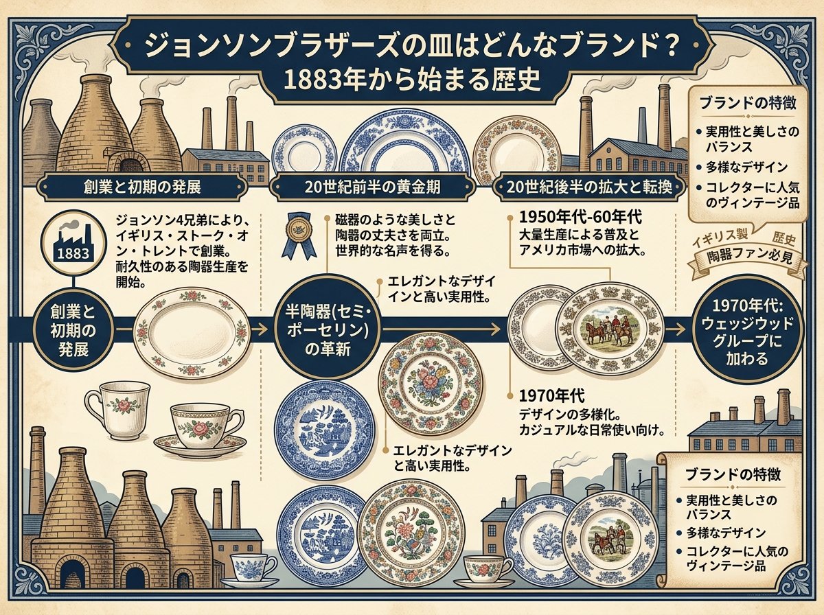 ジョンソンブラザーズの皿はどんなブランド？1883年から始まる歴史