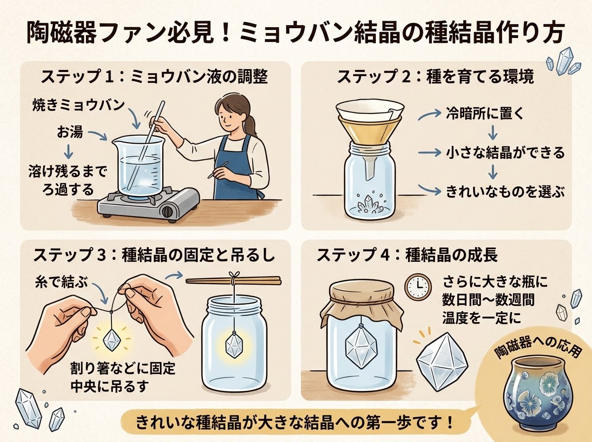 ミョウバン結晶の種結晶作り方