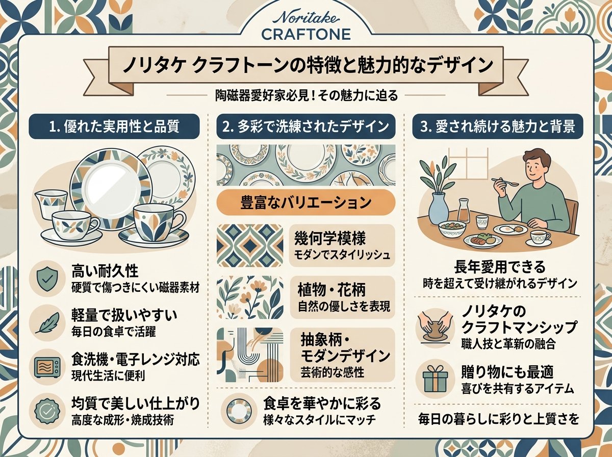 ノリタケ クラフトーンの特徴と魅力的なデザイン