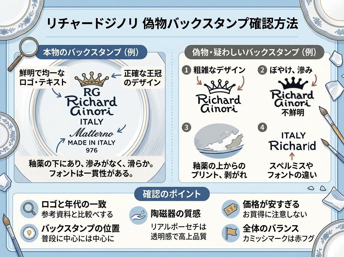 リチャードジノリ偽物バックスタンプ確認方法