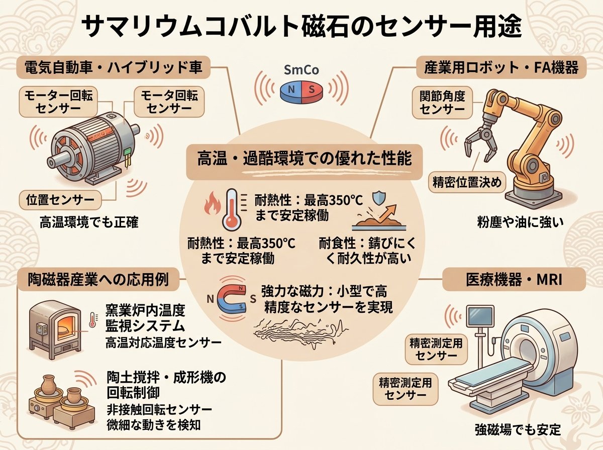 サマリウムコバルト磁石のセンサー用途