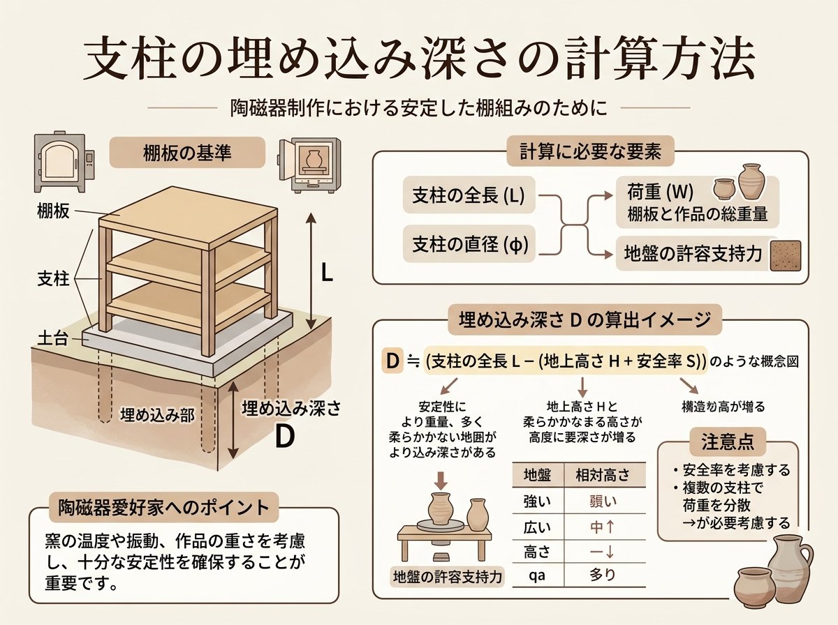 支柱の埋め込み深さの計算方法