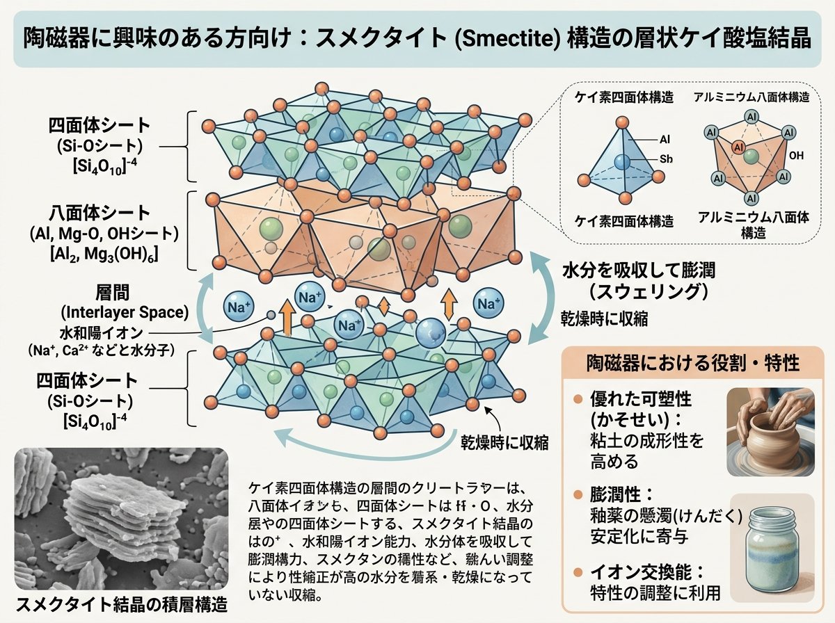 スメクタイト構造の層状ケイ酸塩結晶