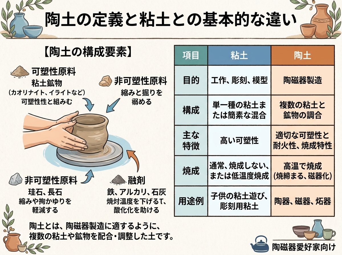 陶土の定義と粘土との基本的な違い