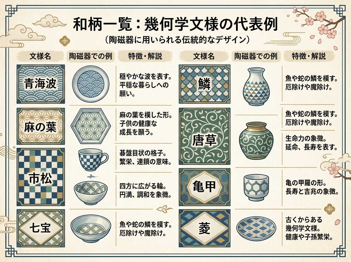 和柄一覧：幾何学文様の代表例