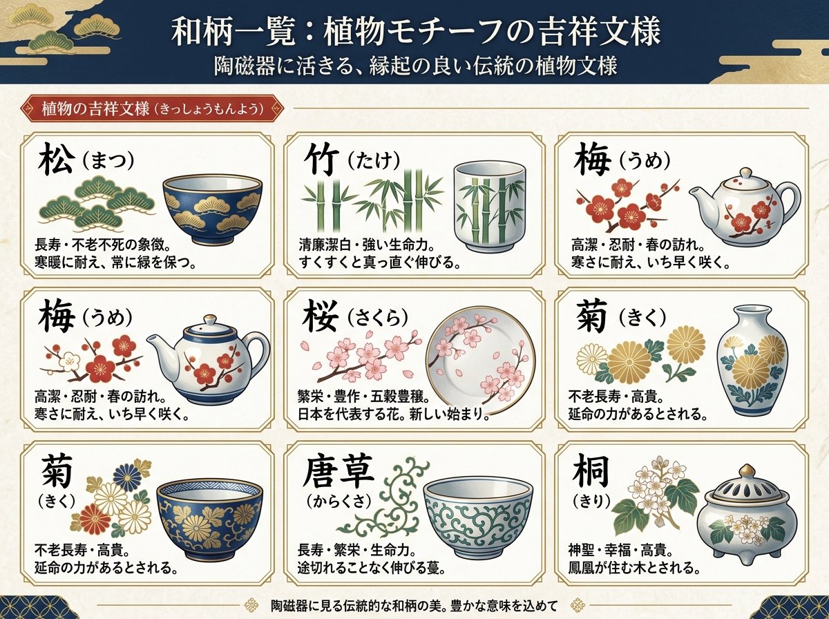 和柄一覧：植物モチーフの吉祥文様