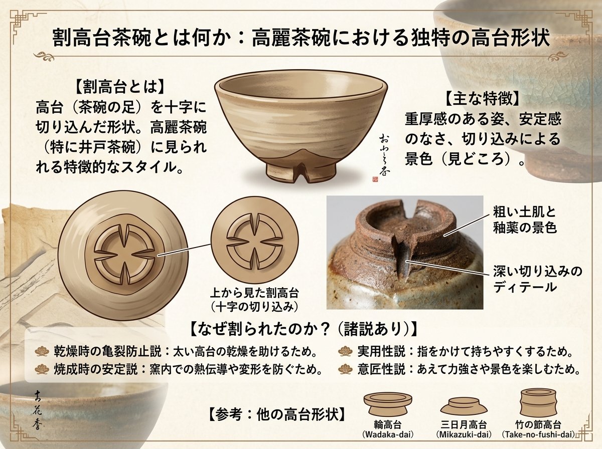割高台茶碗とは何か：高麗茶碗における独特の高台形状