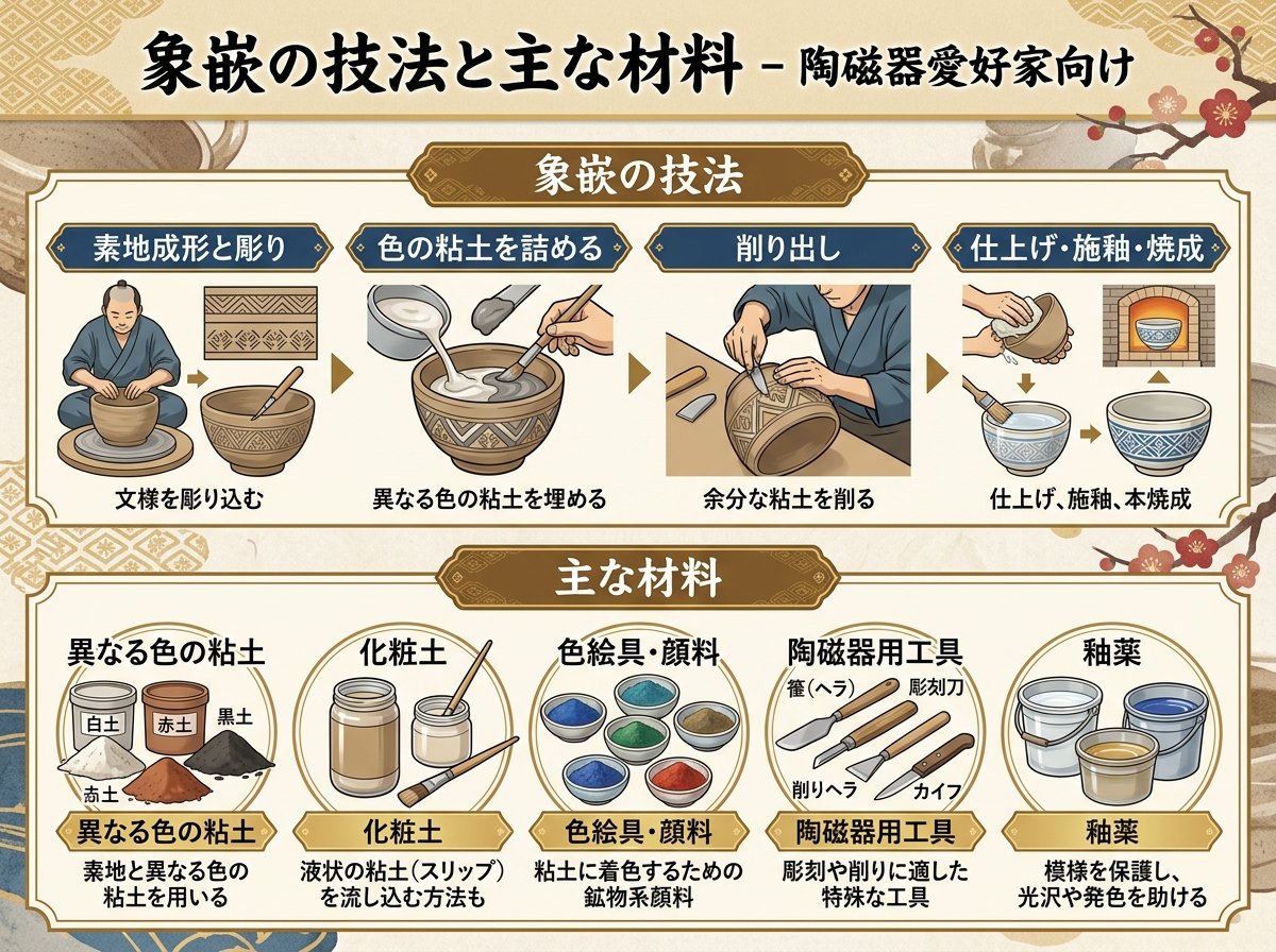 象嵌の技法と主な材料